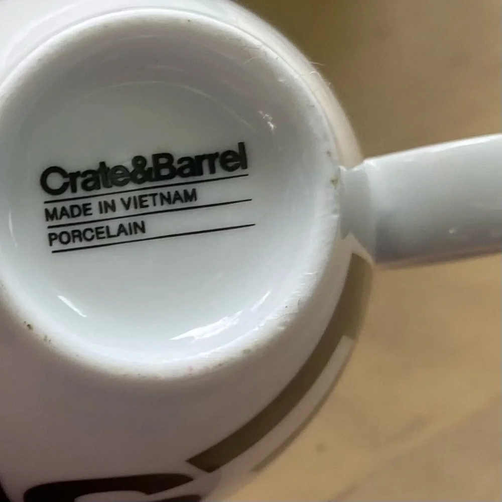 Crate & Barrel Graphic Font Espresso Cups Set of 4